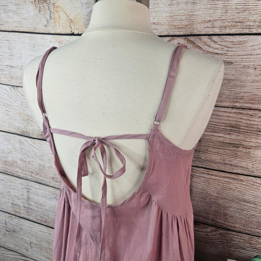 Magnolia South Mauve Pink Tiered Babydoll Mini Dress Open Tie Back‎ Medium - Picture 4 of 6